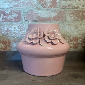 Debi Lilly Rose Garland Large Ceramic Bloom Vase Home Garden Decor Pink NWT